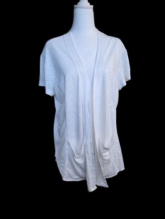 Eddie Bauer Sweaters - Eddie Bauer Women's Size XL White Open Cardigan
